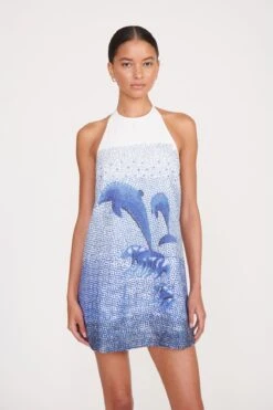 MAREN DRESS | SWIMMING DOLPHINS -Staud 045 230516 Staud Fall Ecom 02381 web