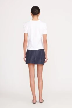 ANNETTE SKIRT | NAVY PINSTRIPE -Staud 063 230516 Staud Fall Ecom 03266 web