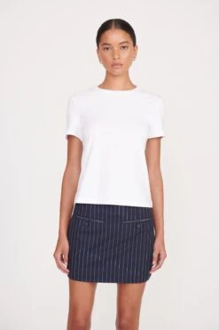 ANNETTE SKIRT | NAVY PINSTRIPE -Staud 063 230516 Staud Fall Ecom 03278 web