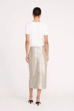 TULIP SKIRT | SILVER -Staud 1 INGRID TOP TULIP SKIRT SILVER 0239 web