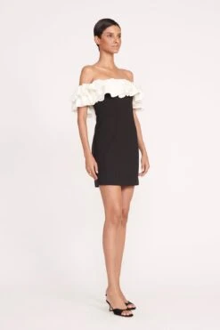KIARA DRESS | BLACK IVORY -Staud 145 KIARA DRESS BLACK IVORY 0796 web