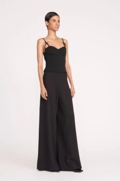 GEORGINA TOP | BLACK -Staud 179 GEORGINA TOP BLACK CALEB PANT 0649 web