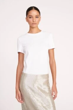 TULIP SKIRT | SILVER -Staud 2 INGRID TOP TULIP SKIRT SILVER 0231 web