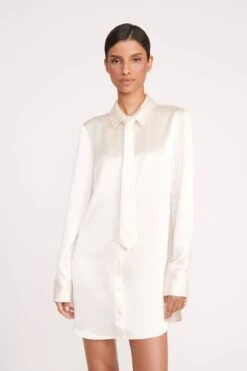 TABITHA DRESS | IVORY -Staud 271 TABITHA TUNIC IVORY BLACK 0213 web