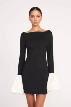 HAWTHORNE DRESS | BLACK IVORY 11 HAWTHORNE DRESS | BLACK IVORY -Staud 276 HAWTHORNE DRESS BLACK IVORY 0396 web