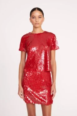 QUINCY TOP | POINSETTIA