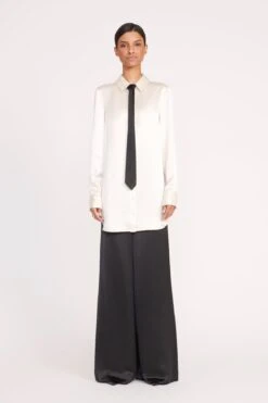 TABITHA DRESS | IVORY -Staud 282 TABITHA TUNIC IVORY BLACK 0163 web