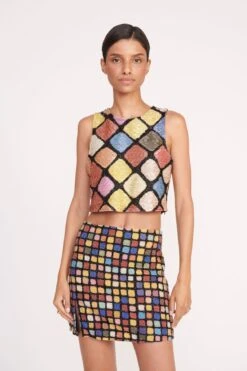 ALORA TOP | DANCE FLOOR -Staud 62 ALORA TOP DANCE FLOOR EMERIE SKIRT DANCE FLOOR 1193 web