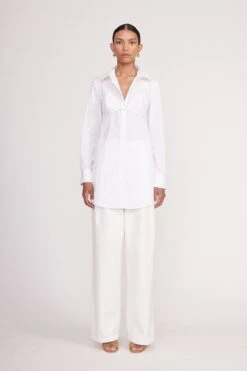 ALITA TUNIC | WHITE 14 ALITA TUNIC | WHITE -Staud Alita Tunic White Luisa Pant Ivory 00238 web