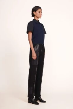 ARYA TOP | NAVY BLACK -Staud Arya Top Navy Black Sesame Pant Black 005 edit web