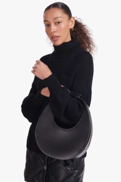 MOON BAG | BLACK -Staud Benny Sweater Black 00087 web
