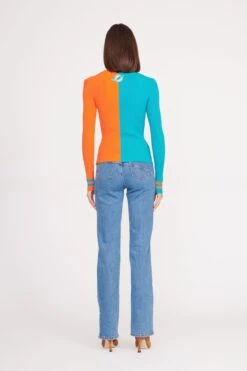 THE STAUD NFL CARGO SWEATER | MIAMI DOLPHINS -Staud CARGO SWEATER MIAMI DOLPHINS 0545 web