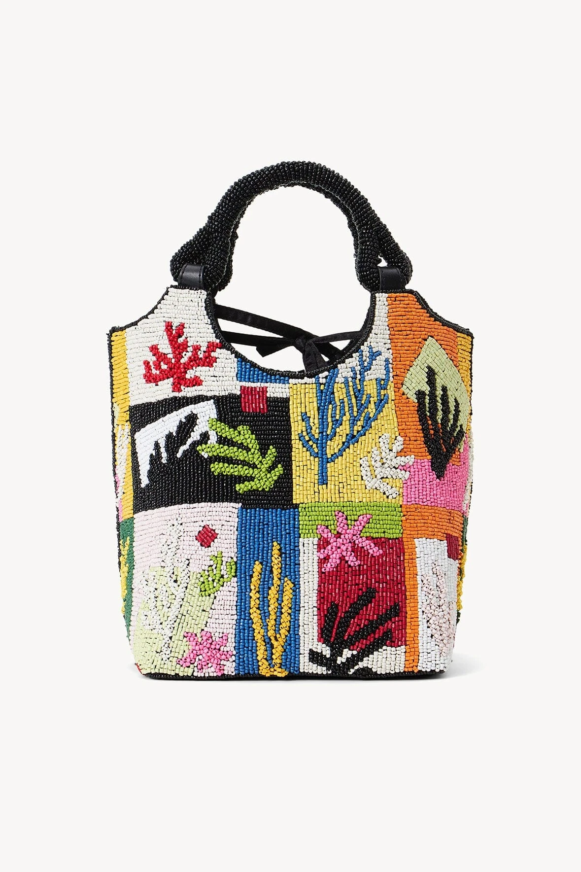 BEADED COTE BAG | CORAL PATCHWORK 3 BEADED COTE BAG | CORAL PATCHWORK