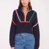 CROPPED HAMPTON SWEATER | NAVY MULTI -Staud CROPPED HAMPTON NAVY MULTI 01564 web