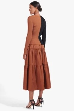 SEA SKIRT | TAN -Staud Cargo Sweater Tan Black Sea Skirt Tan 00946 web eca940dc f39e 40c0 9d2f 0973d555c996