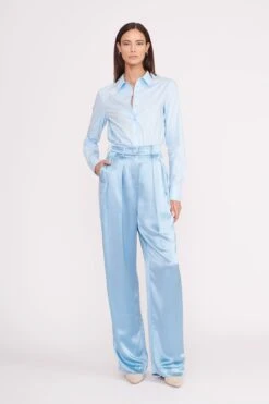 LUISA PANT | FRENCH BLUE SATIN -Staud Copyof013 230601 Staud Fall Ecom 00963 web