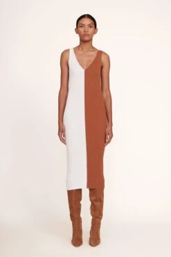 CAMI BOOT | TAN SUEDE -Staud Dana Dress Tan White 002 edit web 2156bb45 d2e0 457f 82fa 6ddf2964c0a8