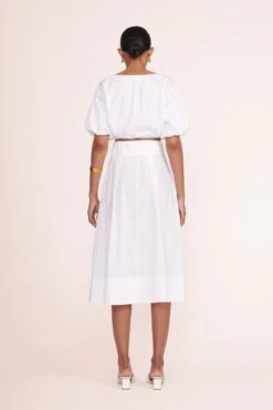 KINGSLEY SKIRT | WHITE -Staud Ellington Top White Kingsley Skirt White 00046 web 1