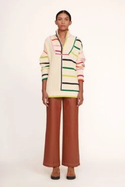 HAMPTON SWEATER | CREME RAINBOW MULTI -Staud Hampton Sweater Creme Multi 002 edit web