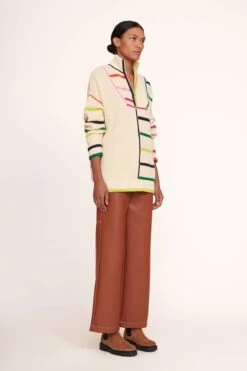 HAMPTON SWEATER | CREME RAINBOW MULTI -Staud Hampton Sweater Creme Multi 004 edit web