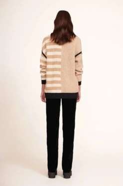 HAMPTON SWEATER | SAHARA STRIPE 11 HAMPTON SWEATER | SAHARA STRIPE -Staud Hampton Sweater Sahara Stripe Tosca Pant Black 153 edit web