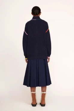 HAMPTON SWEATER | NAVY MULTI -Staud Hampton Sweater Navy Wells Dress Navy 006 edit web
