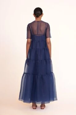 HYACINTH DRESS | NAVY -Staud Hyacinth Dress Navy 00994 web