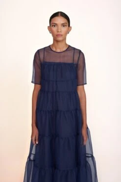 HYACINTH DRESS | NAVY -Staud Hyacinth Dress Navy 01000 web