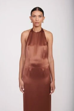 JANET DRESS | CLOVE -Staud Janet Dress Clove 04636 web