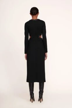 LONG SLEEVE DOLCE DRESS | BLACK 11 LONG SLEEVE DOLCE DRESS | BLACK -Staud Long Sleeve Dolce Dress Black 006 edit web 1