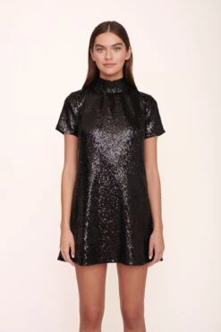 MINI ILANA DRESS | BLACK SEQUINS 12 MINI ILANA DRESS | BLACK SEQUINS -Staud MINI ILANA DRESS BLACK SEQUINS 6
