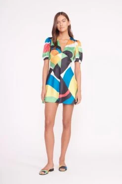 MINI MILLA DRESS | MARBLE WAVE 10 MINI MILLA DRESS | MARBLE WAVE -Staud MINI MILLA MARBLE WAVE 04728 2 web