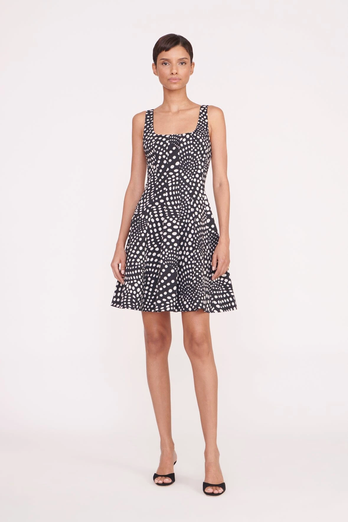 MINI WELLS DRESS | BLACK WAVY DOT 3 MINI WELLS DRESS | BLACK WAVY DOT