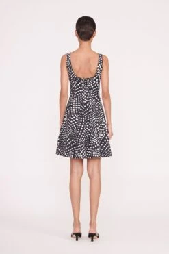 MINI WELLS DRESS | BLACK WAVY DOT 11 MINI WELLS DRESS | BLACK WAVY DOT -Staud MINI WELLS DRESS 007 00208 web