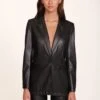 MADDEN BLAZER | BLACK VEGAN LEATHER 2 MADDEN BLAZER | BLACK VEGAN LEATHER -Staud Madden Blazer Black Elliot Pant Black 273 edit web