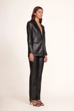 MADDEN BLAZER | BLACK VEGAN LEATHER -Staud Madden Blazer Black Elliot Pant Black 280 edit web