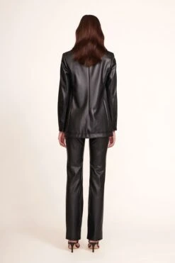 MADDEN BLAZER | BLACK VEGAN LEATHER -Staud Madden Blazer Black Elliot Pant Black 283 edit web