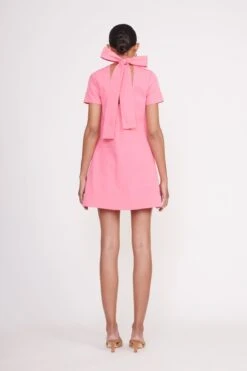MINI ILANA DRESS | CORAL PINK 10 MINI ILANA DRESS | CORAL PINK -Staud Mini Ilana Dress Coral Pink 00587 web