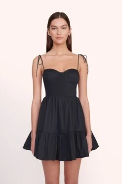 MINI LANDRY DRESS | BLACK 11 MINI LANDRY DRESS | BLACK -Staud Mini Landry Dress Black 00522 web