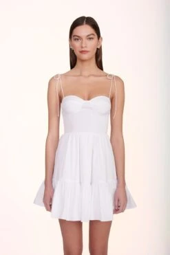 MINI LANDRY DRESS | WHITE 11 MINI LANDRY DRESS | WHITE -Staud Mini Landry Dress White 00668 web