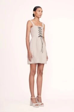 SOLANGE PLATFORM | NATURAL LINEN -Staud Mini Sutton Dress Natural 00504 web 1
