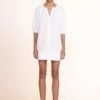 MINI VINCENT DRESS | WHITE -Staud Mini Vincent Dress White 02593 web
