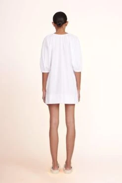 MINI VINCENT DRESS | WHITE -Staud Mini Vincent Dress White 02598 web
