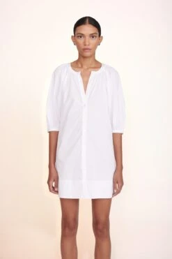 MINI VINCENT DRESS | WHITE -Staud Mini Vincent Dress White 02599 web