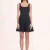 MINI WELLS DRESS | BLACK -Staud Mini Wells Dress Black 00525 web