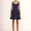 MINI WELLS DRESS | NAVY -Staud Mini Wells Dress Navy 00069 web