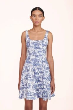 MINI WELLS DRESS | BLUE TOILE 11 MINI WELLS DRESS | BLUE TOILE -Staud Mini Wells Dress Toile 00109 web