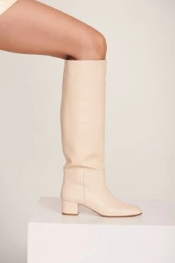 NANCY BOOT | CREAM -Staud Nancy Leather Boot Cream 001 web