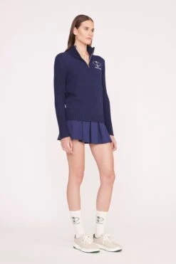 SERVE SWEATER | NAVY -Staud PickleBall 018 01062 edit web