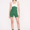 BOUNCE SHORT UNITARD | COURT GREEN IVORY -Staud PickleBall 031 01636 web
